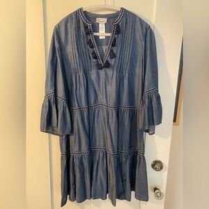 Blue Tassel Boho Dress